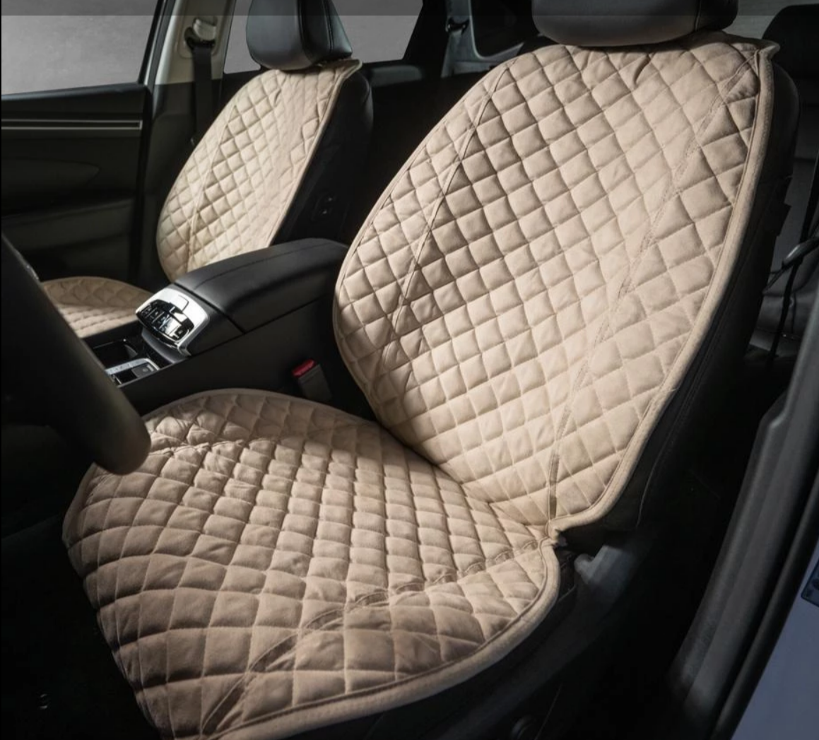 Накидки на передні сидіння із замші Бежевий колір 2 шт