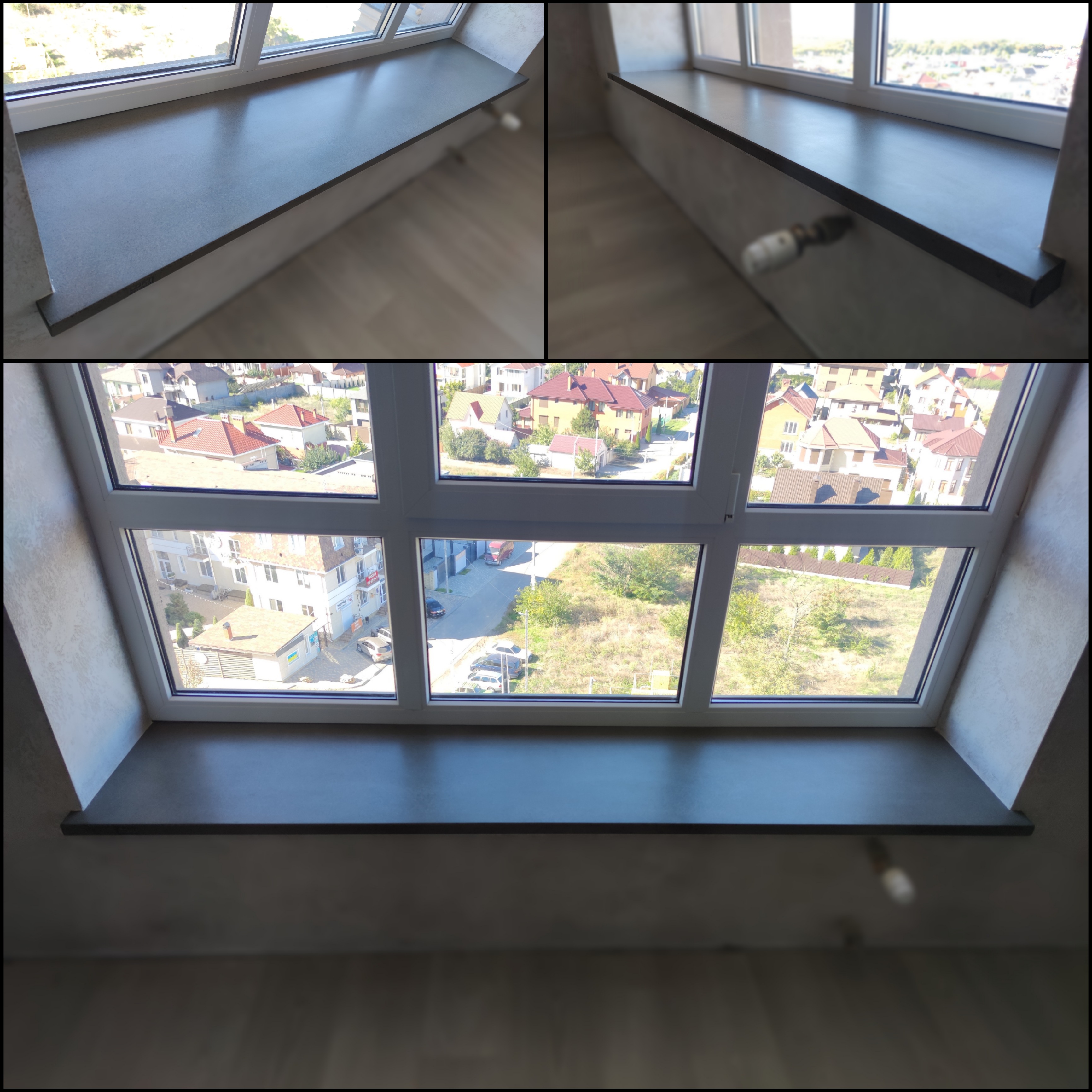 Подоконники бетонные,  радиусные встроенные из бетона