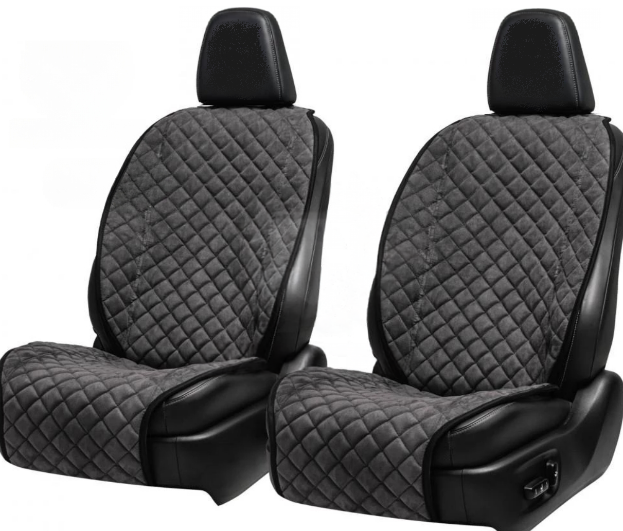 Накидки на передні сидіння із замші Темно-сірі 2 шт