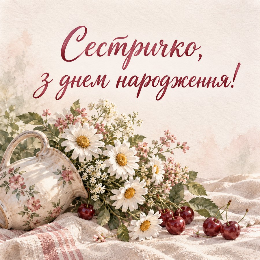 Сестричко, з днем народження!