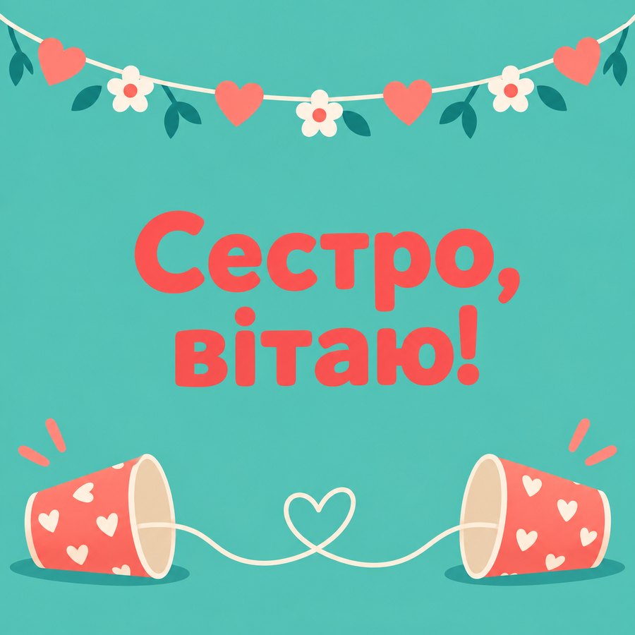 Сестро, вітаю!