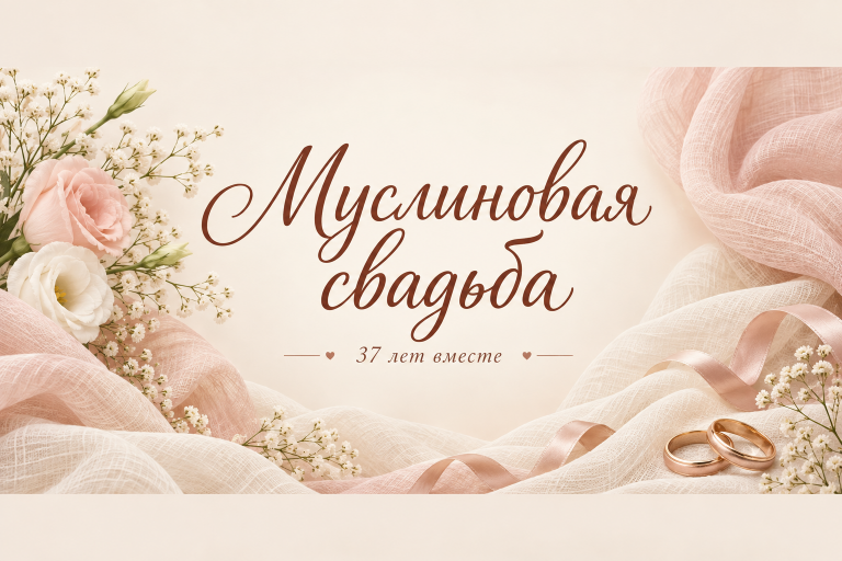 Муслиновая свадьба 37 лет вместе