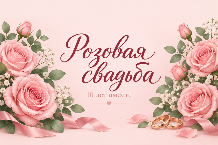 Розовая свадьба 10 лет вместе