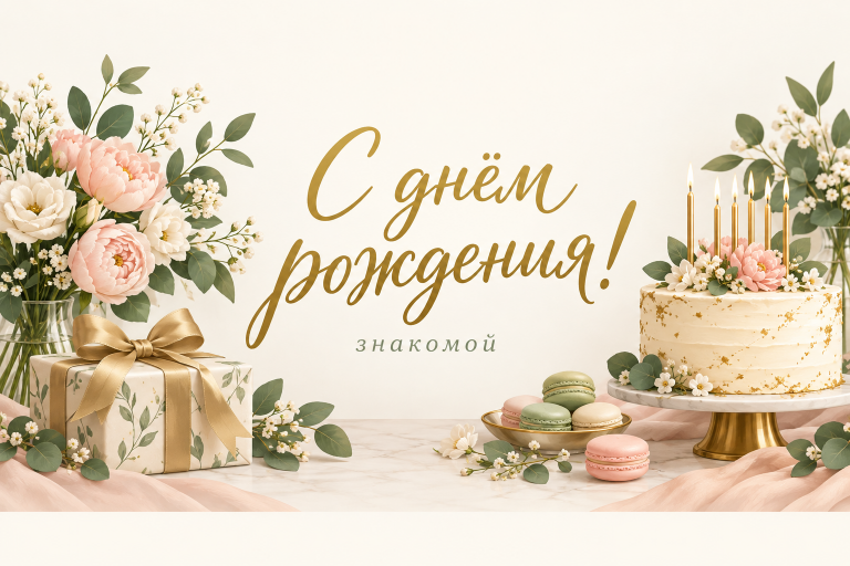 С днём рождения! знакомой