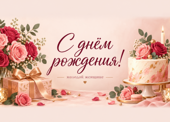 С днём рождения! молодой женщине