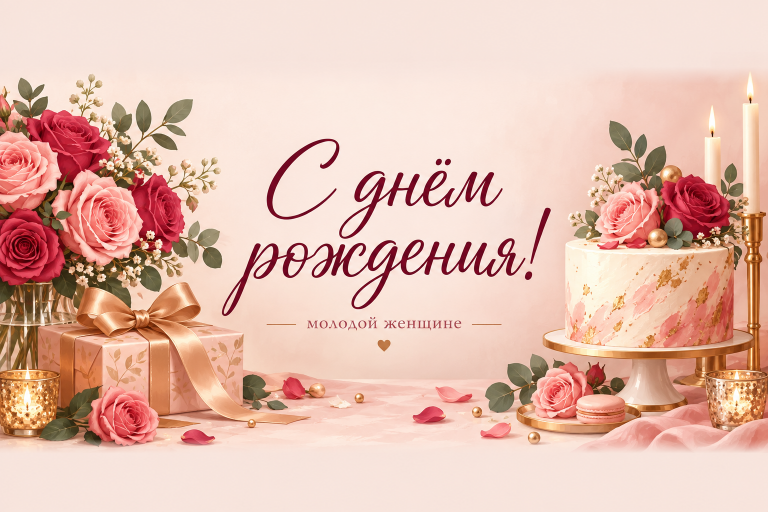 С днём рождения! молодой женщине