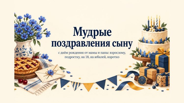 Мудрые поздравления сыну с днём рождения от мамы и папы: взрослому, подростку, на 18, на юбилей