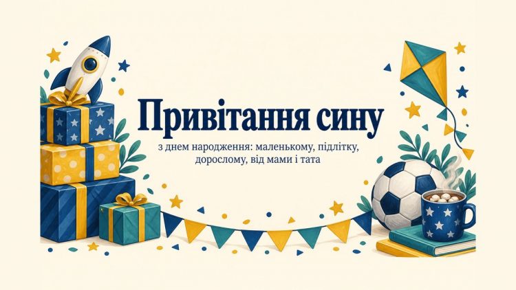 Привітання сину з днем народження: маленькому, підлітку, дорослому, від мами і тата