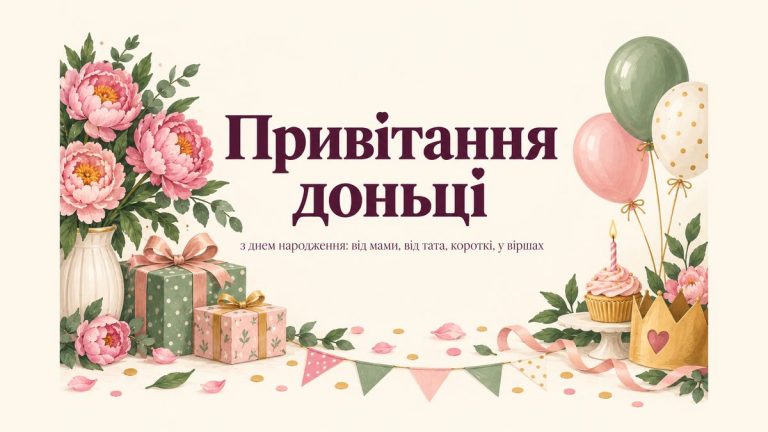 Привітання доньці з днем народження: від мами, від тата, короткі, у віршах