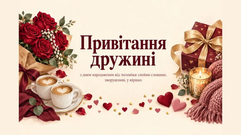Привітання дружині з днем народження від чоловіка: своїми словами, зворушливі, у віршах