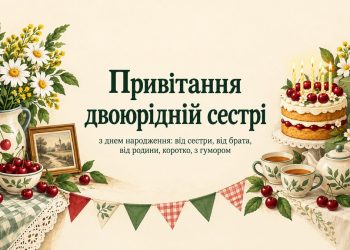 Привітання двоюрідній сестрі з днем народження: від сестри, від брата, від родини, з гумором