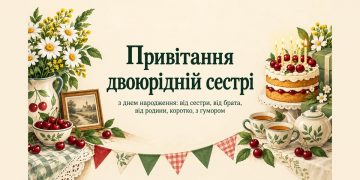 Привітання двоюрідній сестрі з днем народження: від сестри, від брата, від родини, з гумором