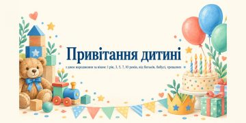 Привітання дитині з днем народження за віком: 1 рік, 3, 5, 7, 10 років, від батьків, бабусі, хрещених