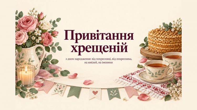 Привітання хрещеній з днем народження: від похресниці, від похресника, на ювілей, на іменини