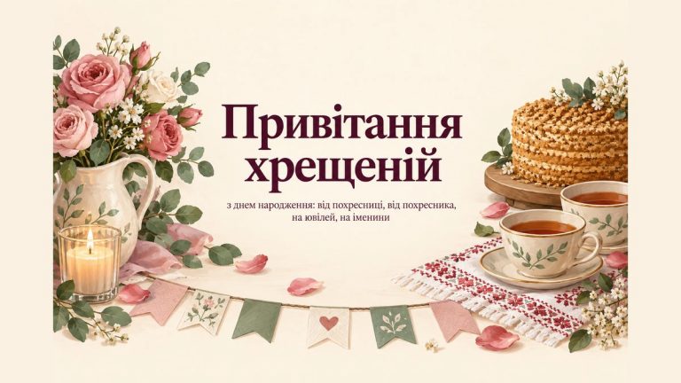 Привітання хрещеній з днем народження: від похресниці, від похресника, на ювілей, на іменини