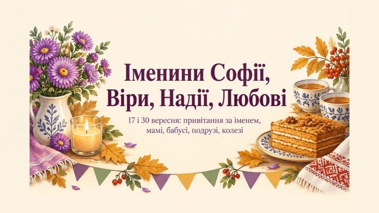 Іменини Софії, Віри, Надії та Любові: привітання за іменем, мамі, бабусі, подрузі