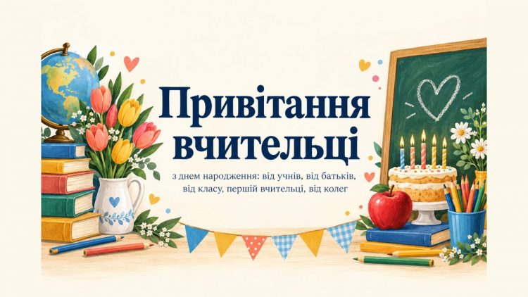 Привітання вчительці з днем народження: від учнів, від батьків, від класу, першій вчительці, від колег