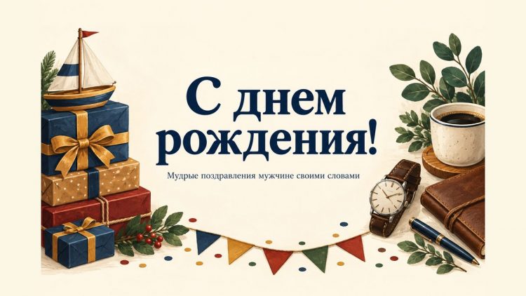 С днем рождения! Мудрые поздравления мужчине своими словами