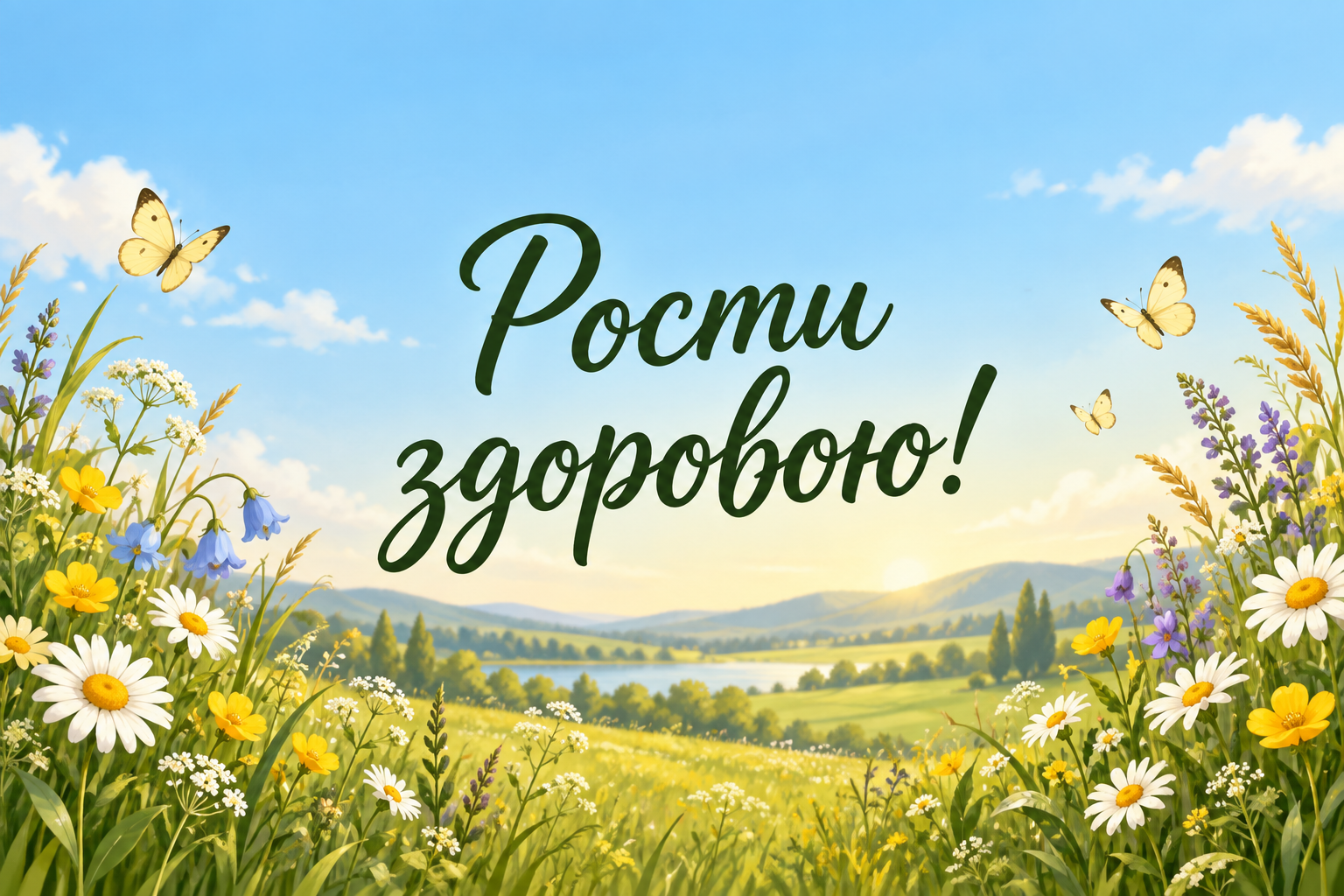 Рости здоровою! - листівка внучці