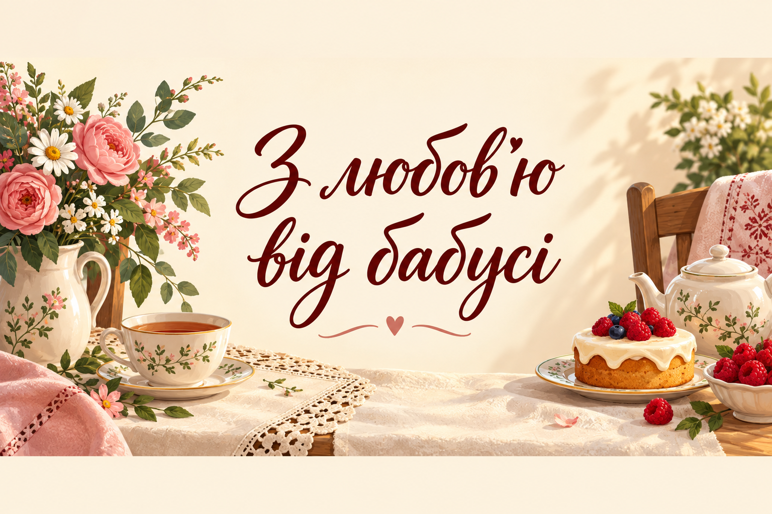 З любов'ю від бабусі - листівка внучці