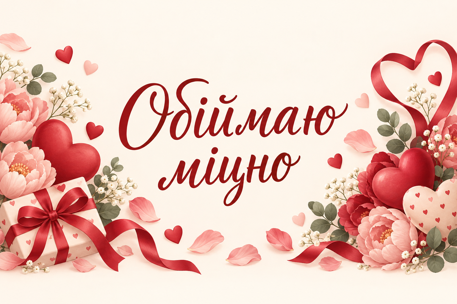 Обіймаю міцно - листівка внучці