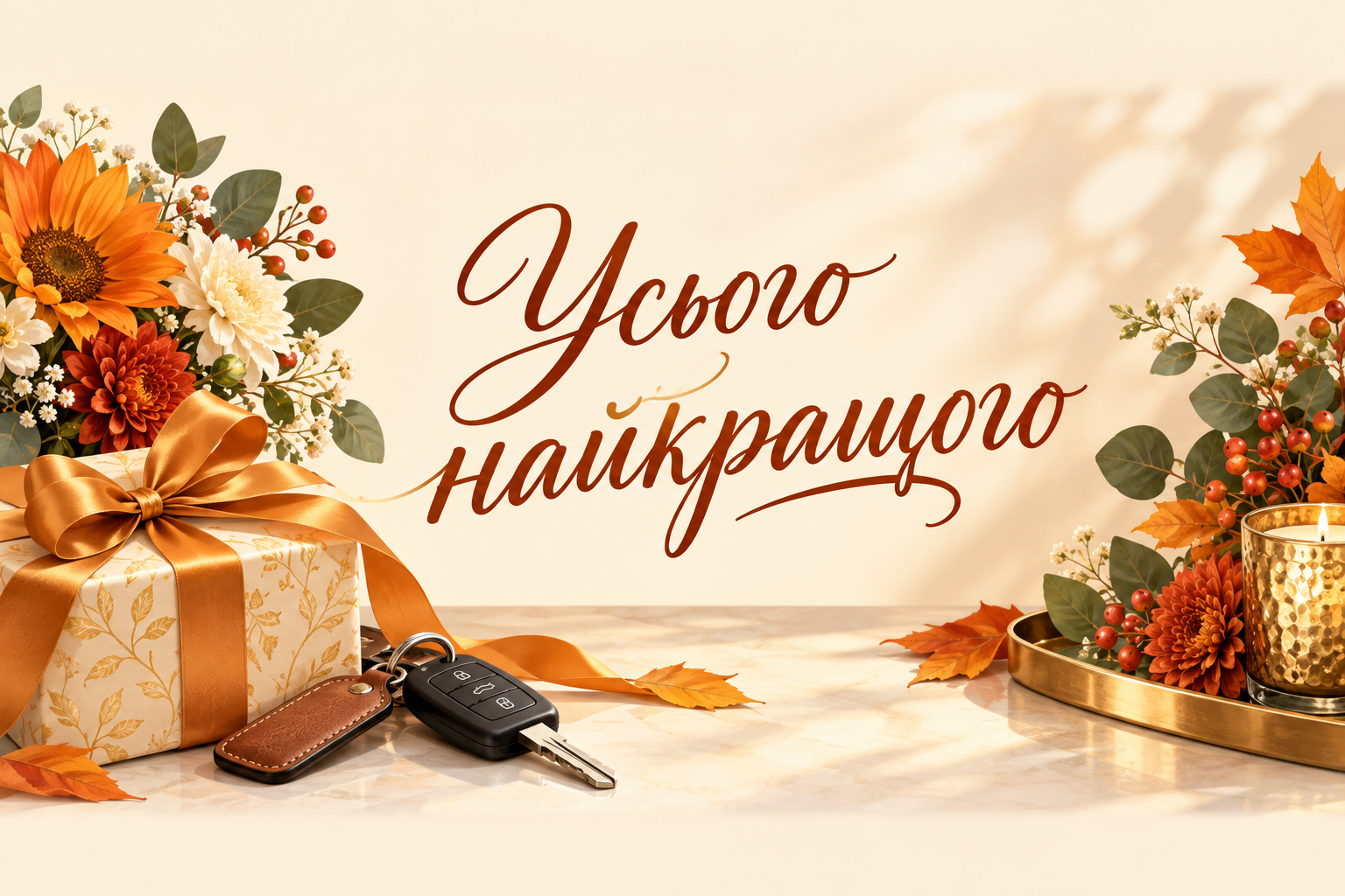 Усього найкращого - листівка з Днем автомобіліста з днем народження
