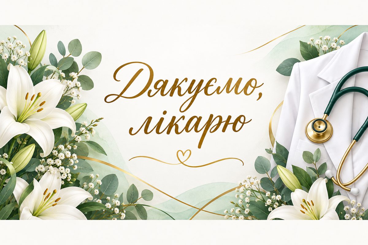 Дякуємо, лікарю - листівка лікарю з днем народження