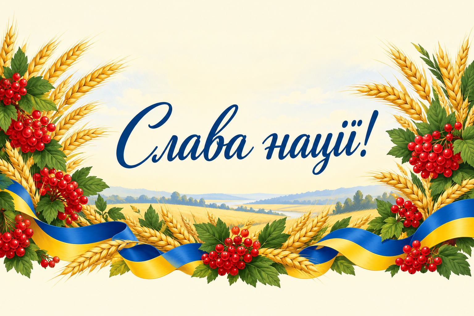 Слава нації! - листівка з Днем Гідності з днем народження