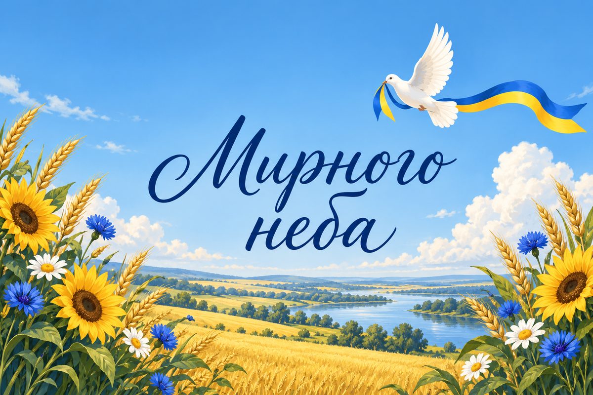 Мирного неба - листівка з Днем Гідності з днем народження