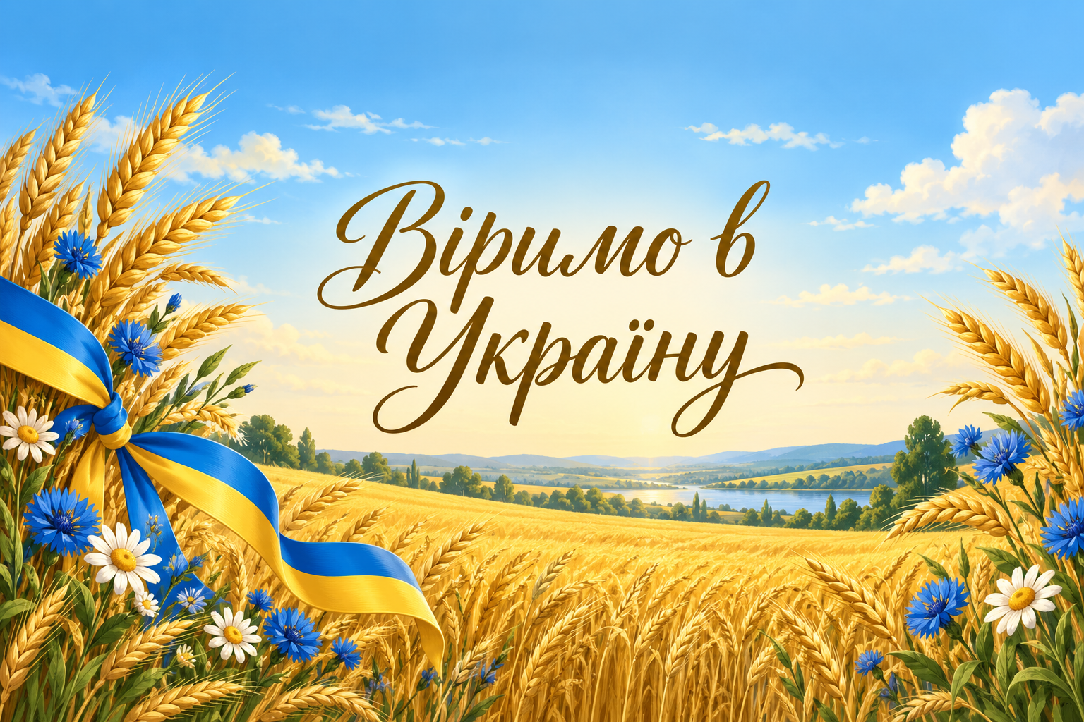 Віримо в Україну - листівка з Днем Гідності з днем народження