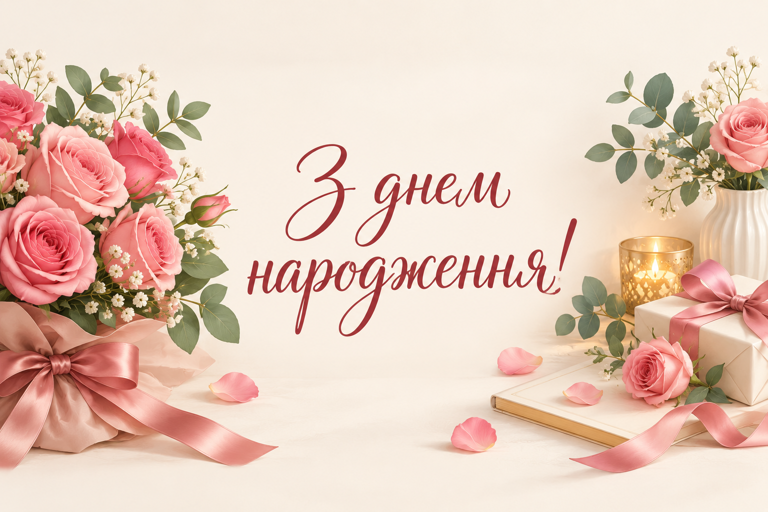 З днем народження! - листівка колезі з днем народження