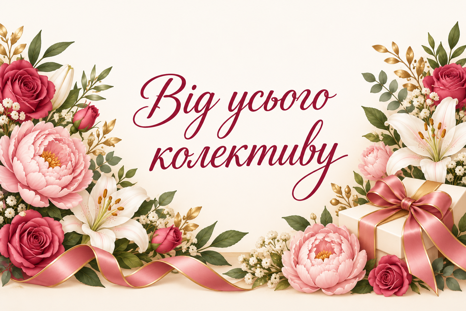 Від усього колективу - листівка колезі з днем народження
