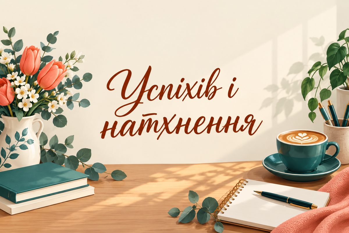 Успіхів і натхнення - листівка колезі з днем народження
