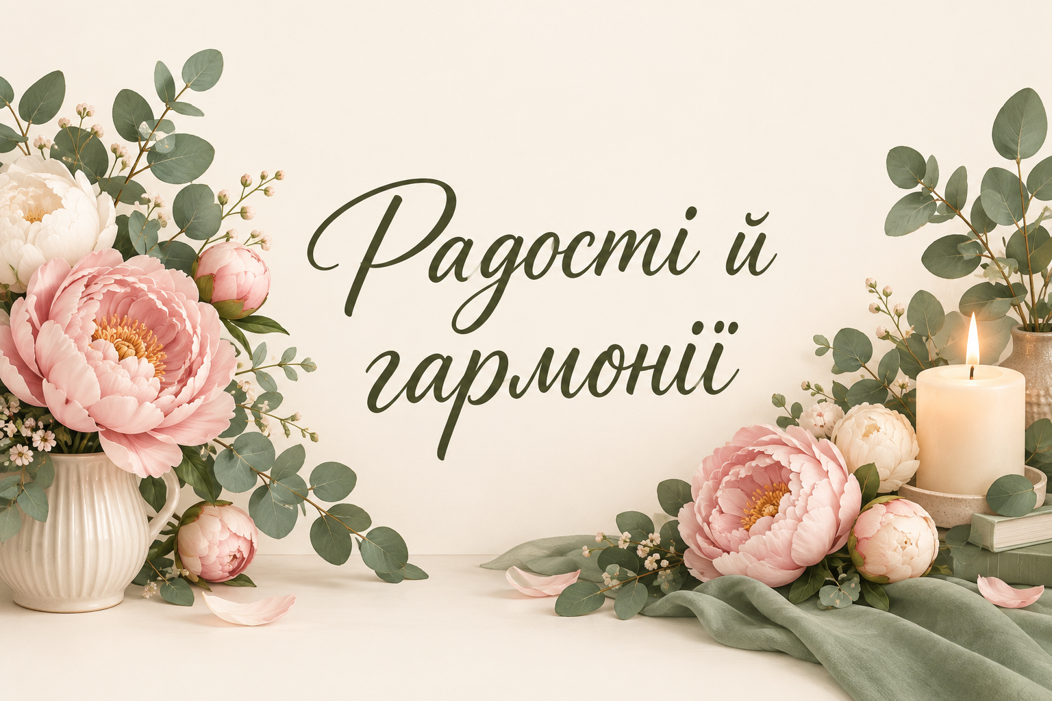 Радості й гармонії - листівка колезі з днем народження