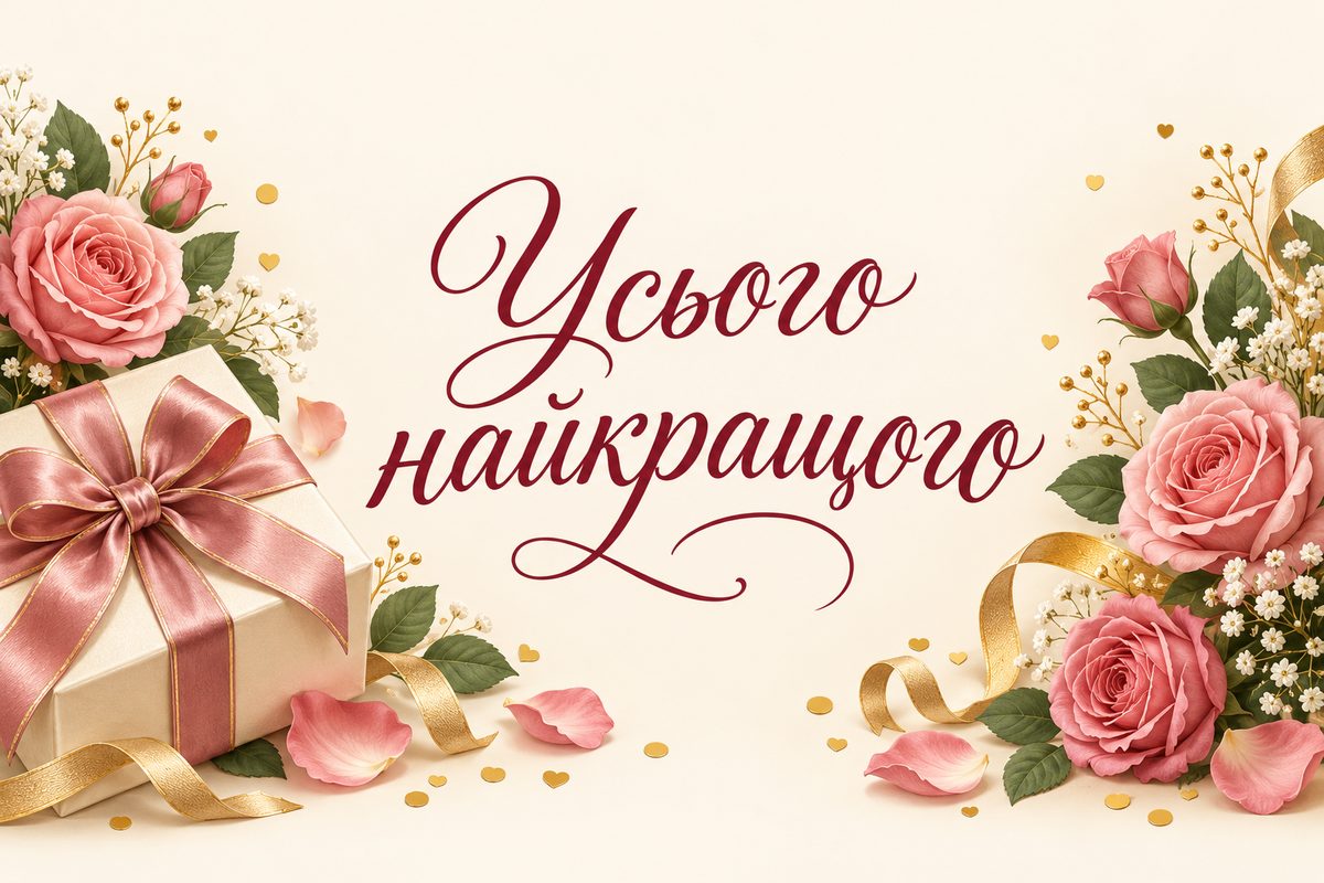 Усього найкращого - листівка колезі з днем народження