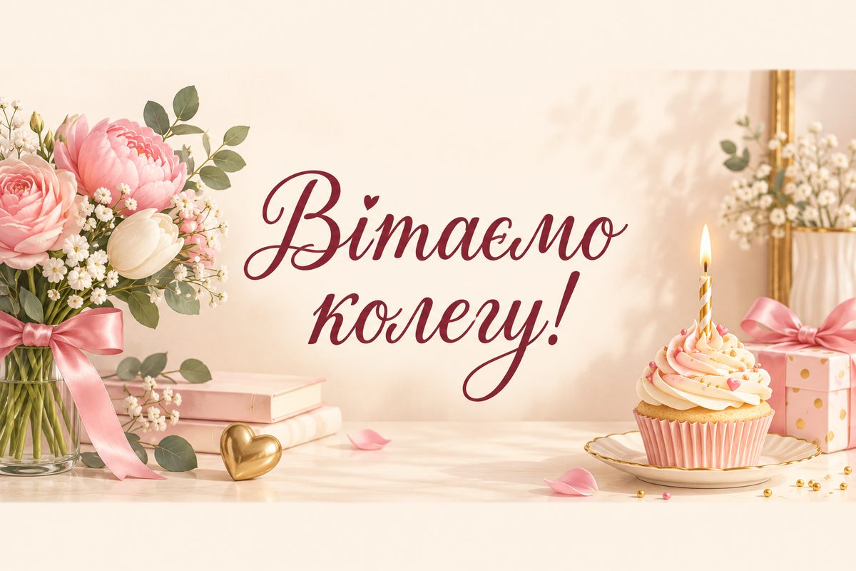Вітаємо колегу! - листівка колезі з днем народження