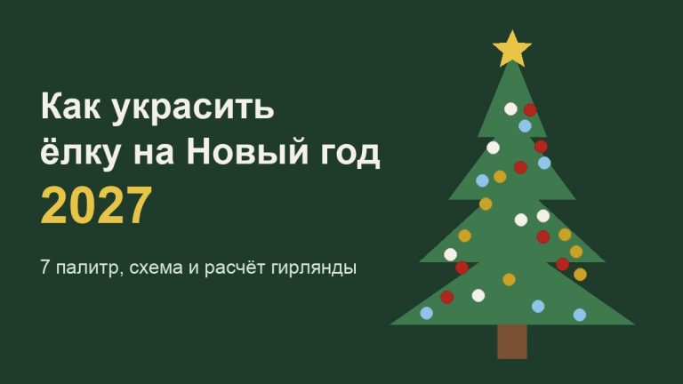 Как украсить ёлку на Новый год 2027: палитры и схема