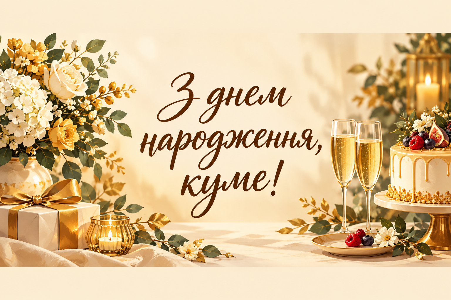 З днем народження, куме! - листівка куму