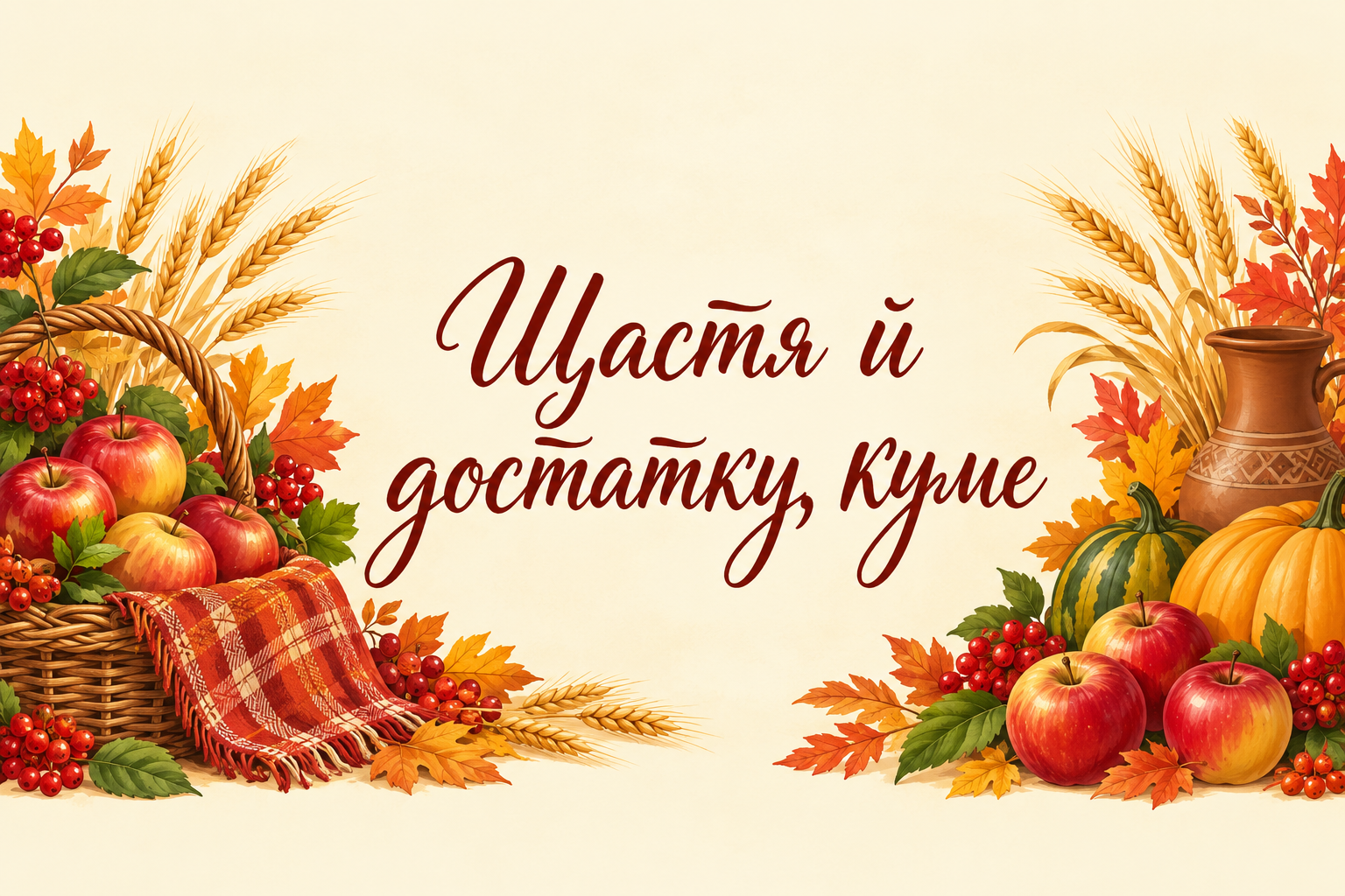 Щастя й достатку, куме - листівка куму