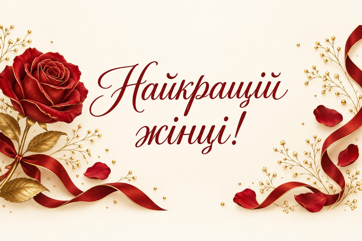 Листівка з днем народження жінці: троянда в золотій лінії, напис «Найкращій жінці!»