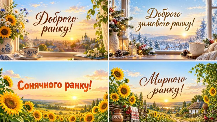 Листівки доброго ранку: добірка картинок українською