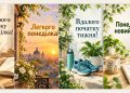 Листівки з днями тижня: від понеділка до неділі