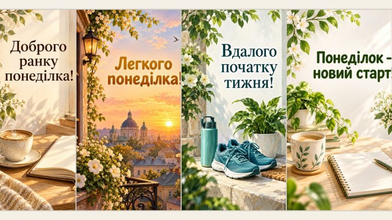 Листівки з днями тижня: від понеділка до неділі