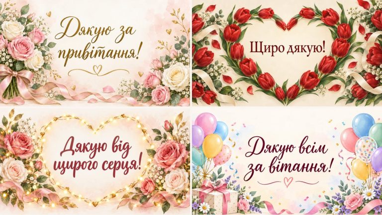 Листівки «Дякую за привітання»