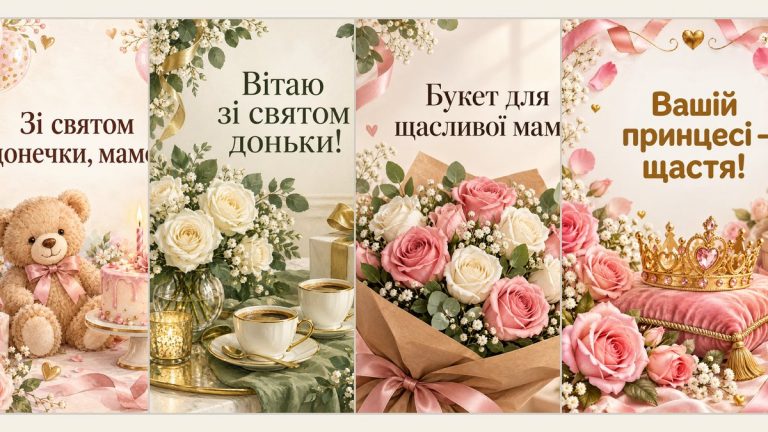 Листівки мамі з днем народження донечки