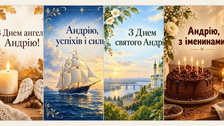 Листівки з Днем Андрія Первозванного і Днем ангела Андрія
