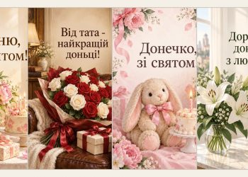Листівки з днем народження доньці від мами й тата