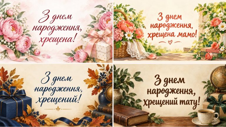 Листівки з днем народження хрещеній і хрещеному
