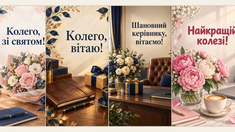 Листівки з днем народження колезі