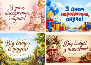 Листівки з днем народження онуку й онучці